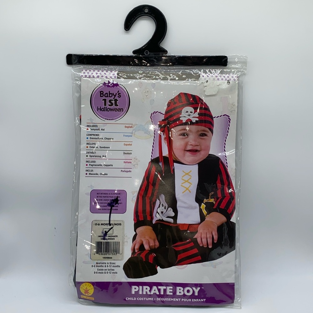 Rubie’s Costume Pirate Boy Infant Baby Costume Size 0-6 Months Halloween